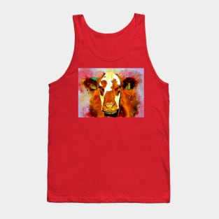 Watercolor Cow Tank Top